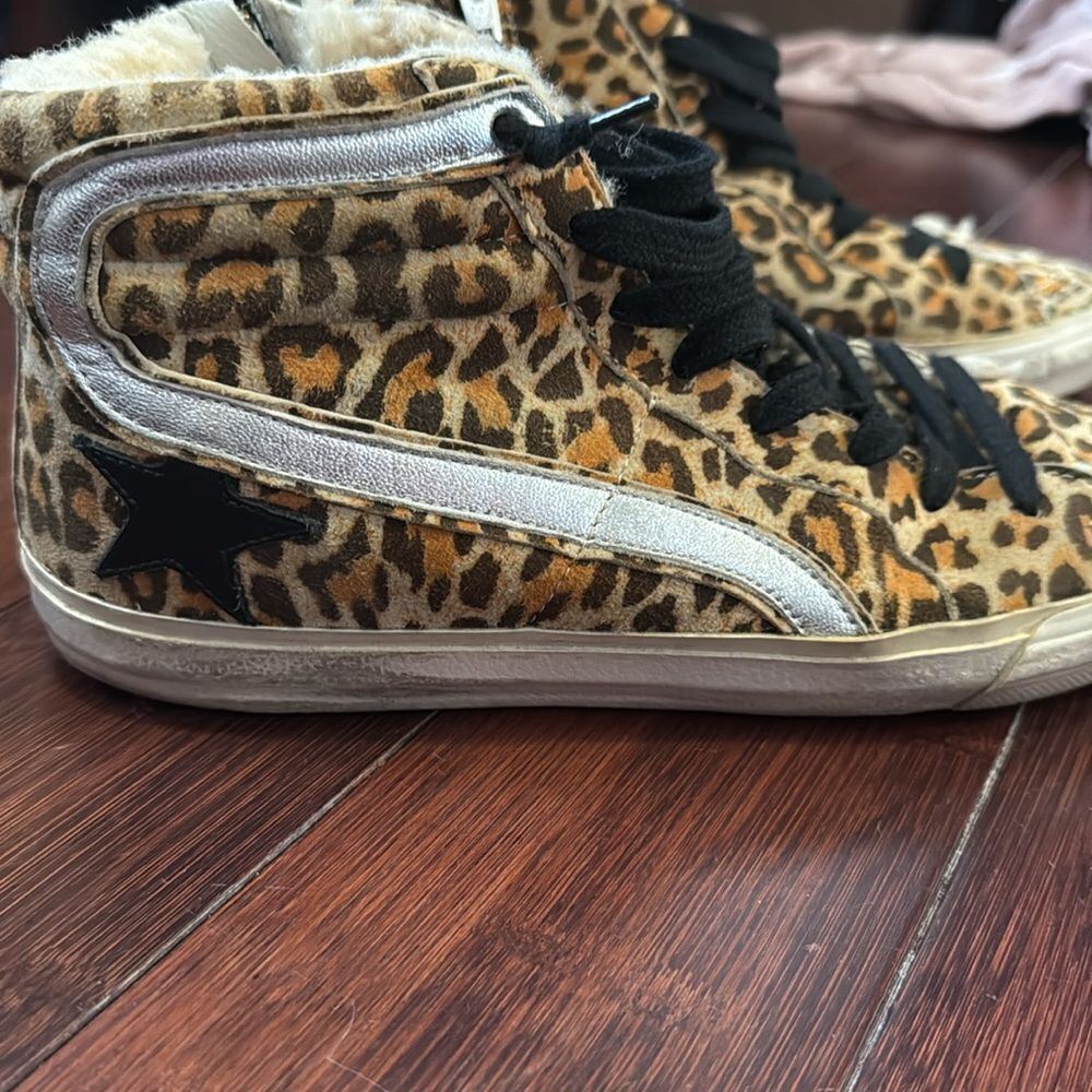 Golden Goose Leopard High Top Sneakers - Lined - Size 38 Greaat Condition - Picture 2 of 7